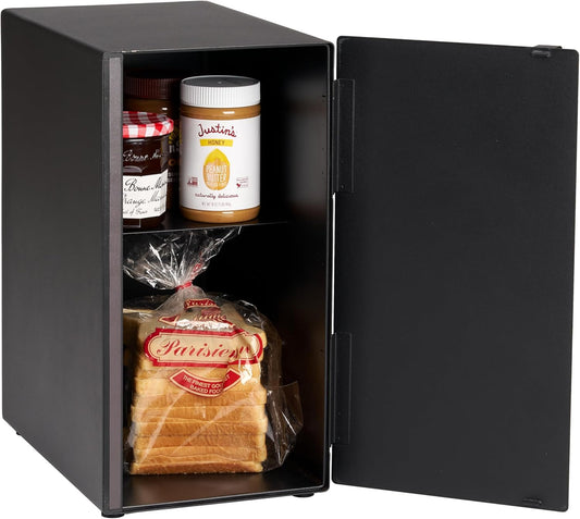 Yamazaki 5681 TOWER Bread Case Tall, black, Steel, 22 x 34.5 x 41 cm