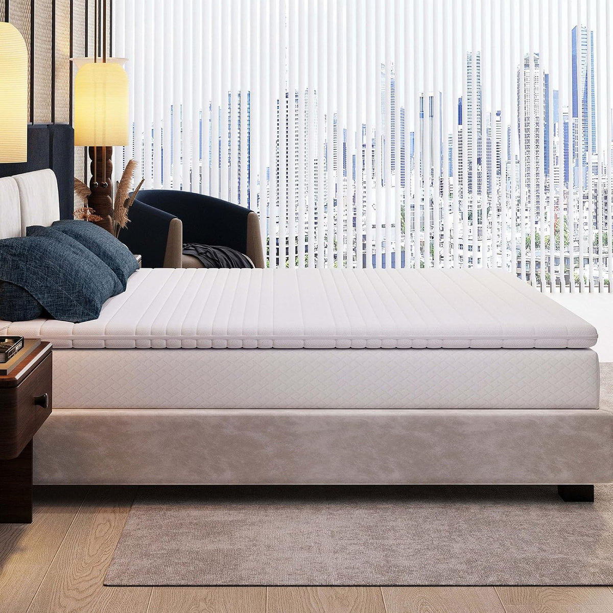 Matrastopper – Topmatras – Matrasverbeteraar – Topper – Boxspring Topper – 140x200 cm – 8 cm Memory Foam – Afneembare Wasbare Hoes