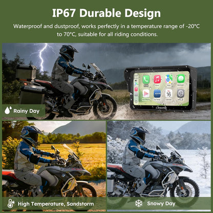 Motorfiets Scherm – Motorfiets Display – Motor GPS – Draadloos Dashboard – Touchscreen Navigatie – 7 Inch Waterdicht – Draadloze CarPlay & Android Auto
