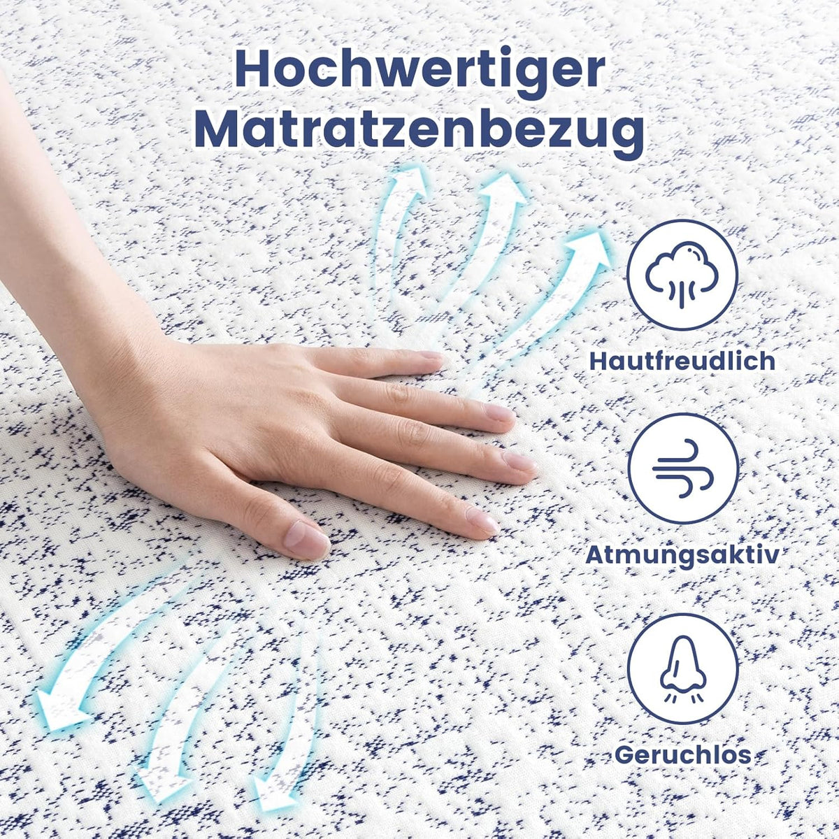 BedStory Matras 140 x 200 cm, 2 lighardheden, middel/vaste gel, traagschuim, 7-zone koudschuimmatras 20 cm, Öko-Tex 100 gecertificeerd