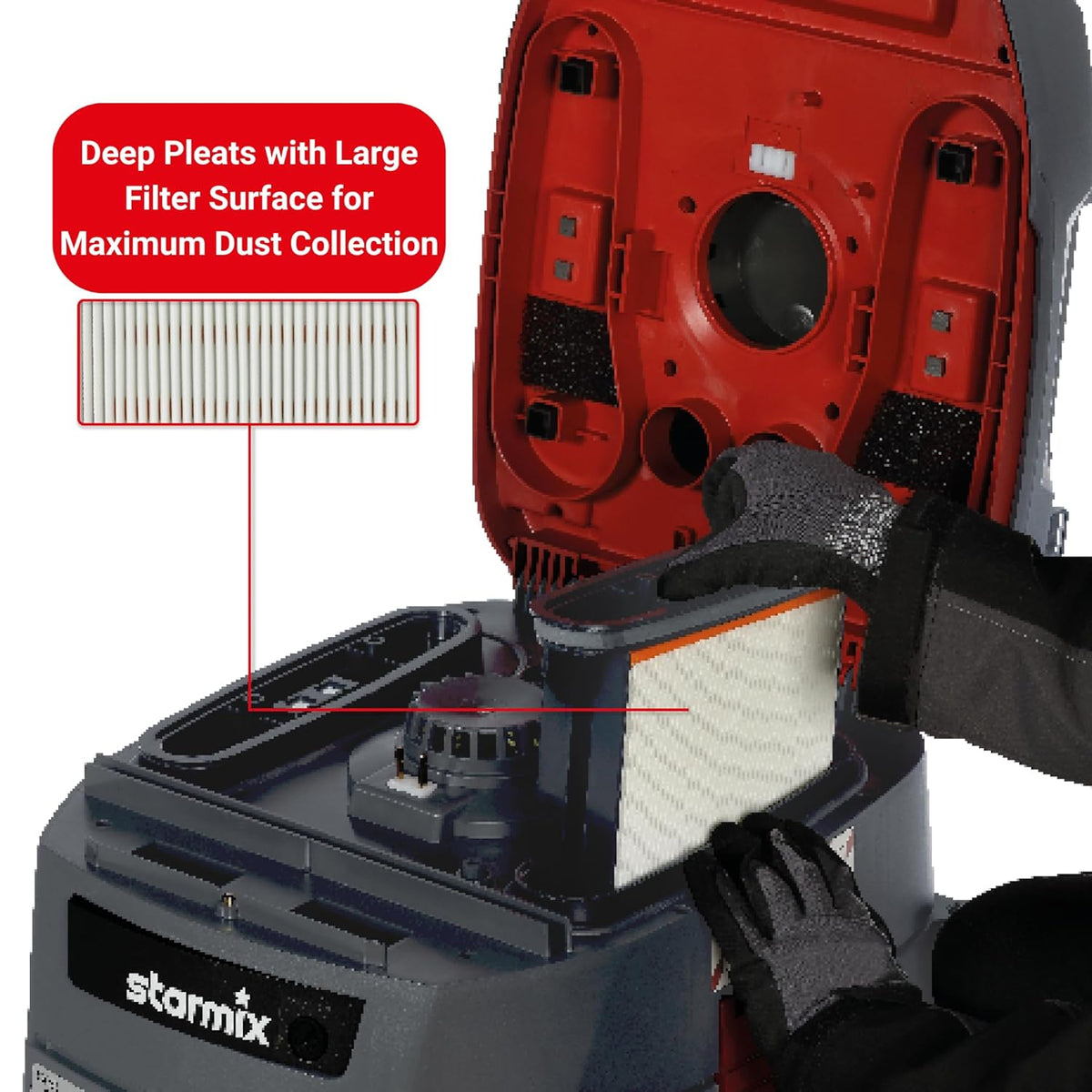 Starmix iPulse M-1635 Safe Plus, nat- en droogzuiger, hoogwaardige veiligheidszuiger voor bouwplaats en werkplaats (1600 watt, 35 L)