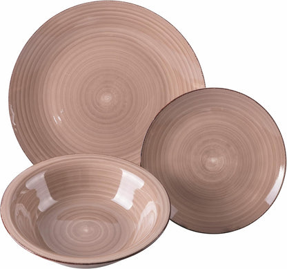 Tafelservies Chocoladebruin – Servies – Serviesset – Bordenset – Dinerset – 18-delig Voor 6 Personen – Aardewerk, Magnetron- en Vaatwasserbestendig