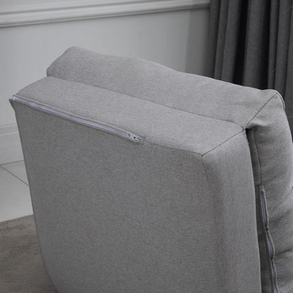HOMCOM Bodensessel 2-in-1 Klappbett mit verstellbarer Rückenlehne Bodensofa mit Zierkissen, Bodensitzkissen für Wohnzimmer, Schlafzimmer, Leinen, Grau - QUORE