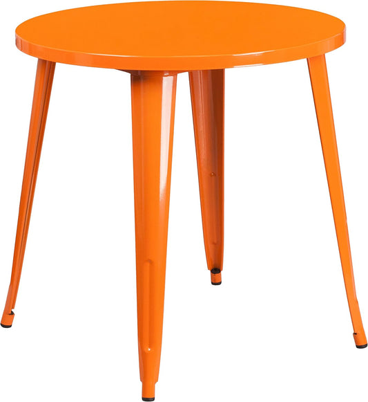 Flash Furniture Commerciële Rang 30' Ronde Metaal Binnen-Openluchttafel, Oranje
