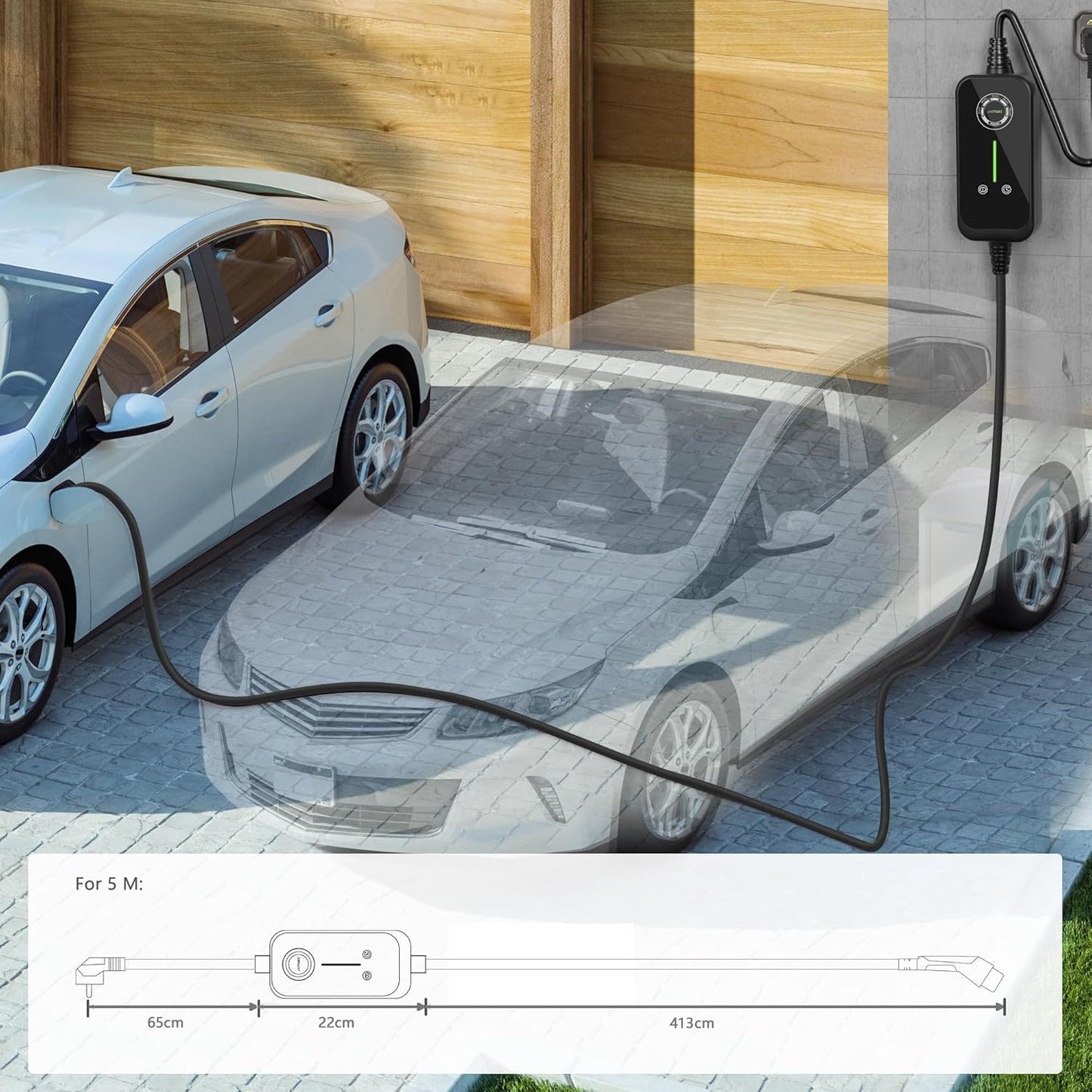 P1 EV Oplader 7,2 kw 5 m 32 A | 24 A | 16 A | 13 A | 8 A type 2 laadstation elektrische auto draagbare stroom schakelbare elektrische auto snellader