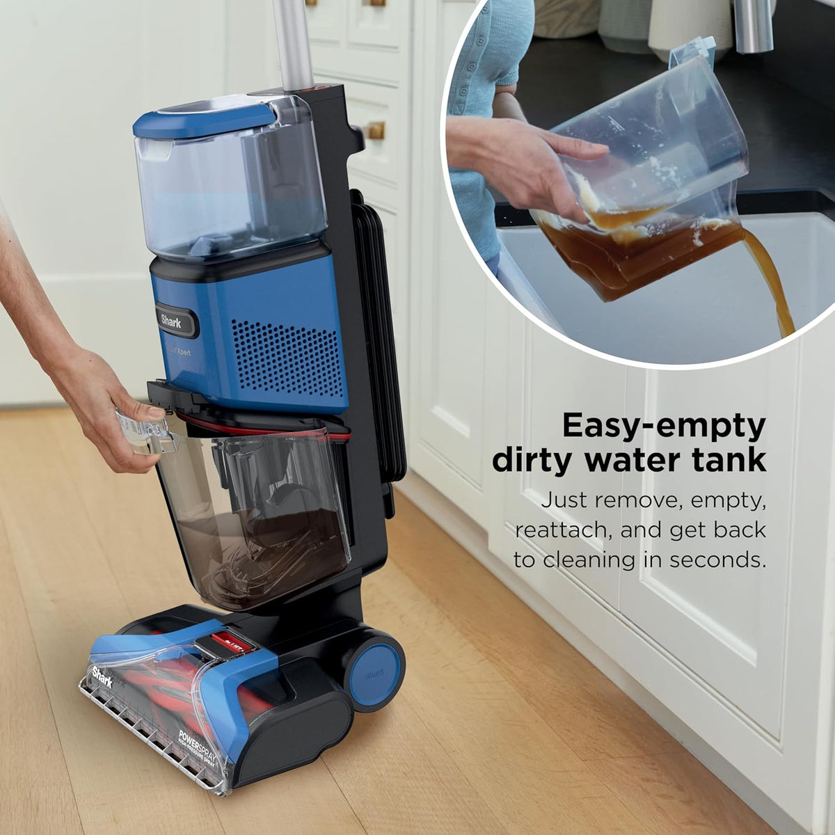 Shark EX121BRN CarpetXpert Upright Pet Carpet Cleaner Deep Cleaning Dirt and Dirt Removal Carpet Shampoo, Blue - QUORE