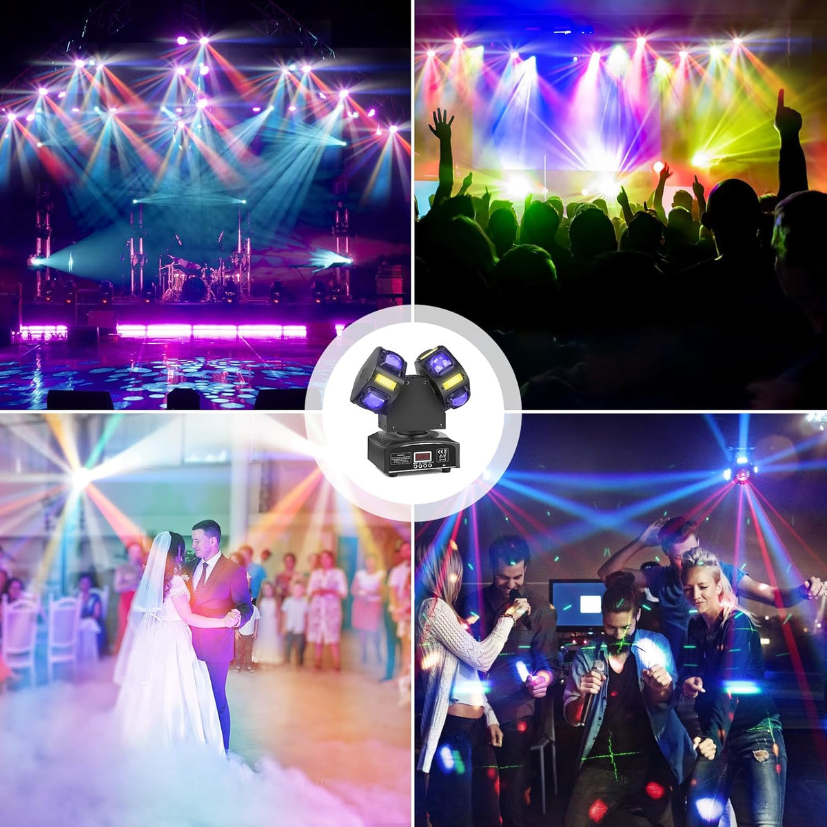 Moving Head LED Stage Light – Discolamp – Partyverlichting – DJ Licht – Podiumlicht – 120W RGBW LED + Stroboscoop – DMX512 Muzieksynchronisatie