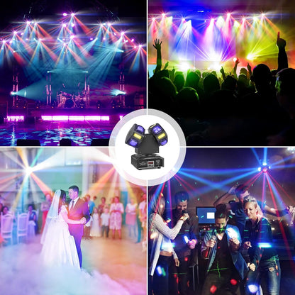 Moving Head LED Stage Light – Discolamp – Partyverlichting – DJ Licht – Podiumlicht – 120W RGBW LED + Stroboscoop – DMX512 Muzieksynchronisatie