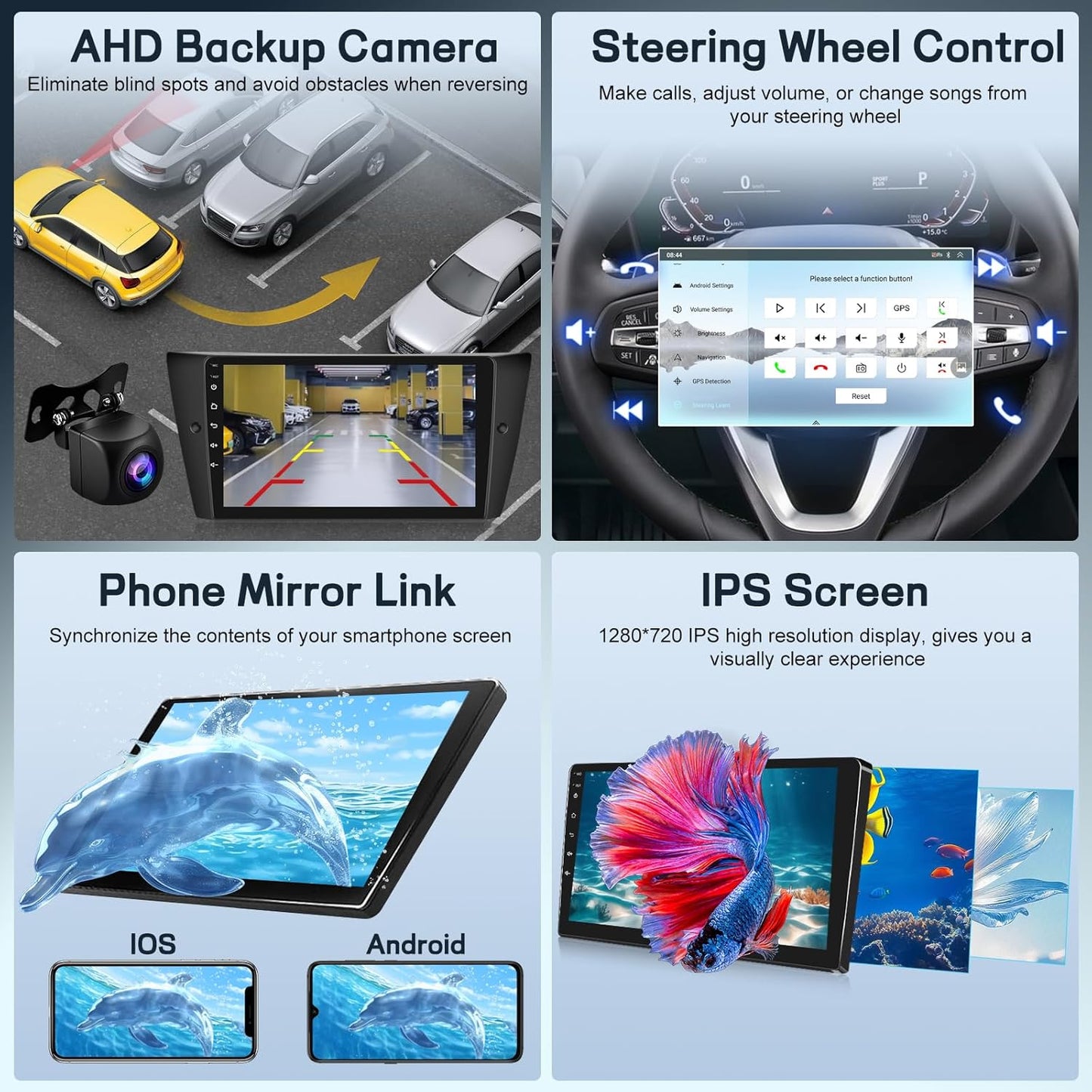 Android Autoradio – Multimedia Systeem – Navigatie Unit – Touchscreen Radio – 9 Inch – 8-Core Qualcomm Processor – Draadloze CarPlay & Android Auto