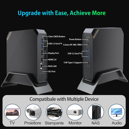Blackview Mini PC Intel Core i5-12450H(bis zu 4,40GHz), MP200 16GB + 1TB Mini Desktop Computer Windows 11, HDMI+DP+Typ-C 4K-UHD Triple Display, Gigabit Ethernet, WiFi 6 BT5.2, für Spiele/Büro/HTPC