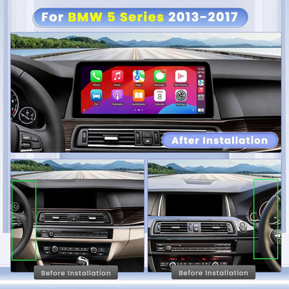 Hikity 10,25 inch 8 core 4+64GB Android Autoradio voor BMW 5 Series F10/F11 2012-2017 met NBT Systeem Draadloze CarPlay Android Auto Bluetooth Handsfree GPS WiFi DSP FM