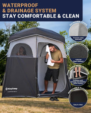 KingCamp Pop Up Dressing Veranderen Tent Douche Kamer Afneembare Vloer voor Camping Outdoor Strand Toilet Draagbare met Draagtas