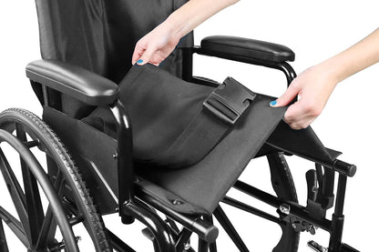 PEPE Mobility Zelfrijdende Vouwrolstoel (Zitting 46 cm), Stalen Frame met Rem, Opklapbare Armleuningen en Voetsteunen, Veiligheidsgordel