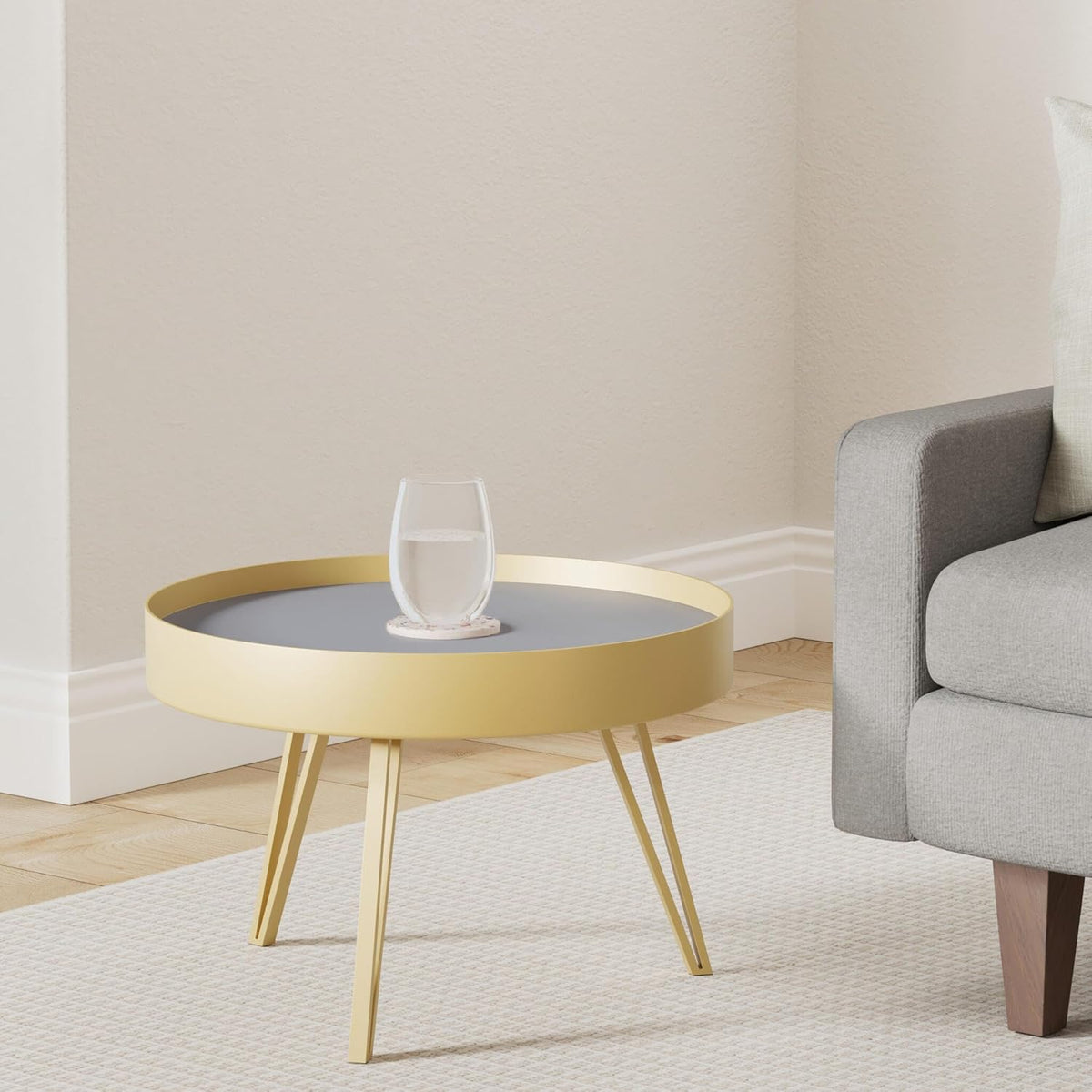 Hometrends4You Tom 2 Salontafel, Metaal, Zwart/ Goud