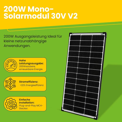 Offgridtec 200 W mono zonnepaneel 30 V Black Frame V2
