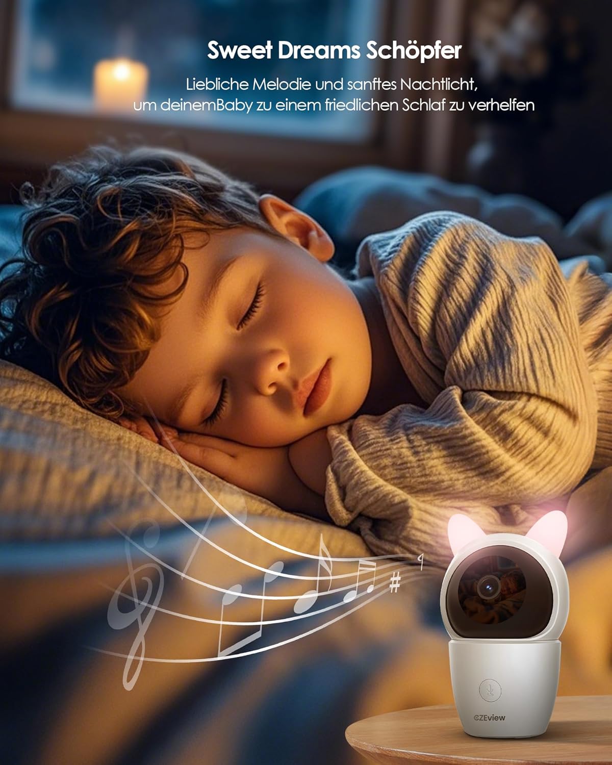 Babyfoon Met 2 Kameras En APP, 2K/5,0 Inch WLAN Video Babyfoon, PTZ 360°, IR-Nachtsicht, Automatische Volging, 4× Zoom, Herkenning Van Huilen/Beweging/Geluiden, Alarm, Temperatuurweergave