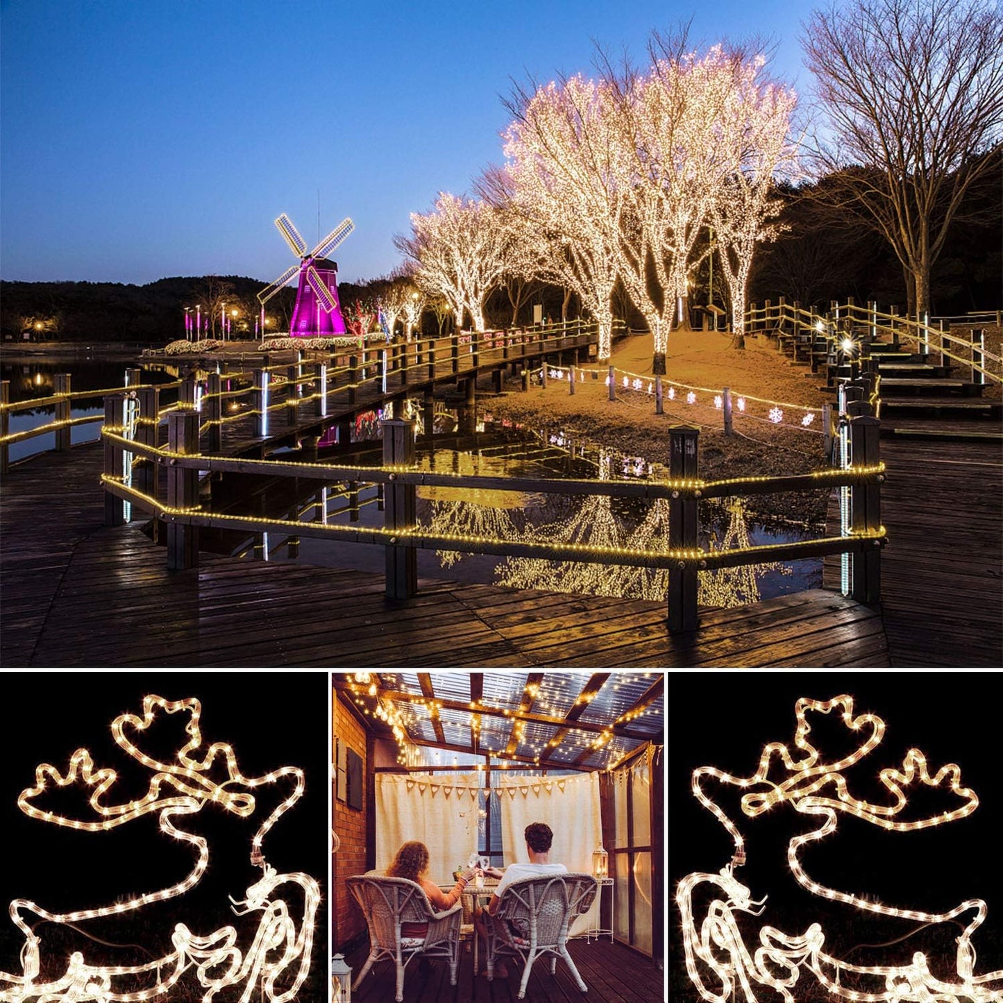 Lichtslinger - Lichtsnoer Buiten - LED-lichtslang -  Waterdicht - voor Decoratie - Verlichting - Tuin - Patio - Achtertuin - Gazebo - Terras - Buiten - 230V - 50 Hz - 30m - Warm Wit