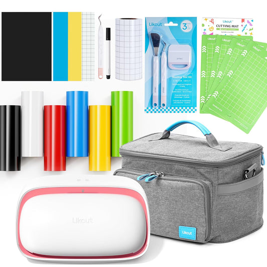 Mini-snijplotter Starterset – Plottermachine – Snijplotter – Vinylplotter – Hobbyplotter – Roze – Compact Formaat 21 x 16,6 x 12,5 cm – USB 2.0 en Bluetooth 5.0