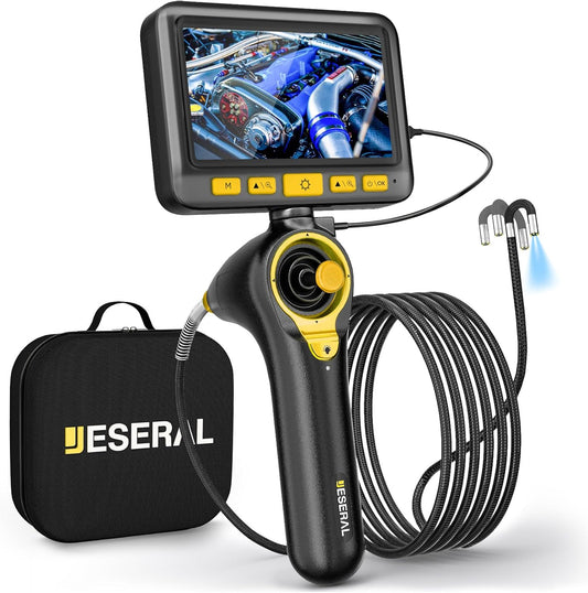 Endoscoopcamera, 6,2 mm, 360 graden draaibaar, 5 inch HD 1080p, inspectiecamera met licht, buiscamera, camera's met 6 leds, IP67 waterdicht, 1 m kanaalcamera, stuurendoscoop