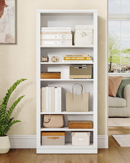 Hzuaneri Shoe Cabinet, Freestanding Shoe Chest with 21-24 Pairs, Adjustable Shelves, Shoe Rack for Entrance, Living Room, Bedroom, 62.5 x 30.5 x 145.5 cm, White SR52803X