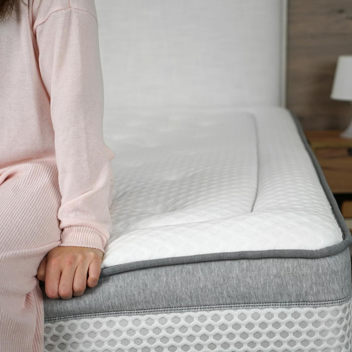 WIN REST Matras 160 x 200 cm, visco-elastisch en dubbelzijdig, model Allen, 29 cm hoogte, Cloudfoam-kern met gemiddelde sterkte, stretchstof, hypoallergeen, gemaakt in Spanje