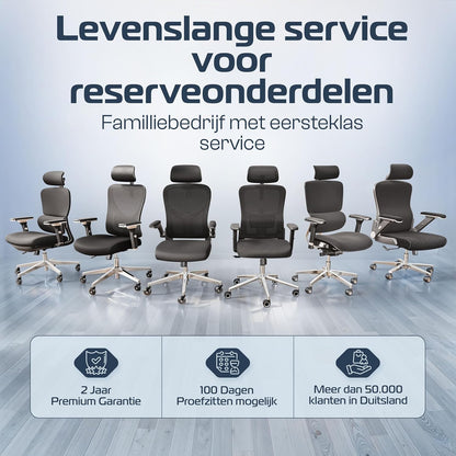 Bureaustoel – Kantoorstoel – Gamestoel – Computerstoel – Office Chair – Ergonomisch Ontwerp – Ademend Mesh Materiaal – Verstelbare Armleuningen – Max. 150 kg