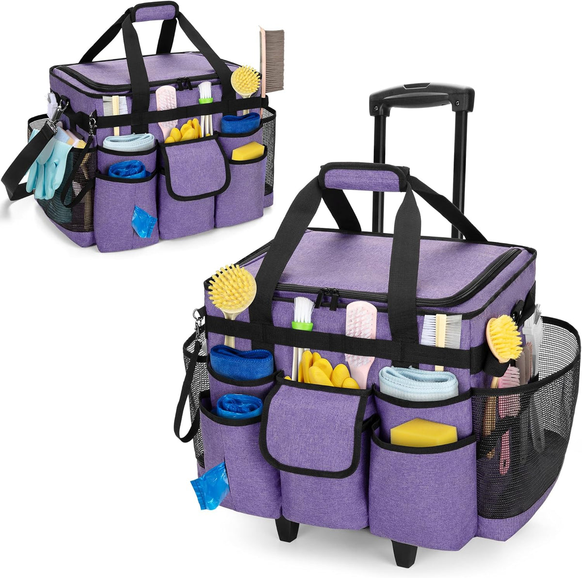 LoDrid Cleaning Bag Caddy, purple, modern