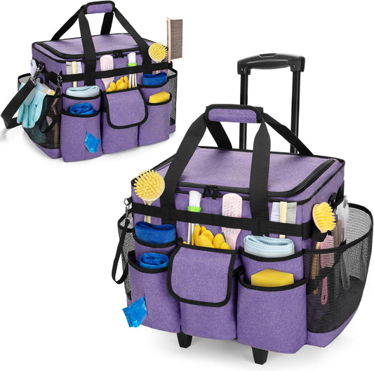 LoDrid Cleaning Bag Caddy, purple, modern