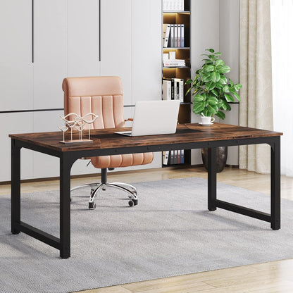 Tribesigns Desk, Computer Table, 180 x 90 x 77 cm, PC Table, Desk Table, Work Table, Dining Table, Office Furniture, Computer Table, Conference Table for Home Office, Home, Desk, Rustic Brown