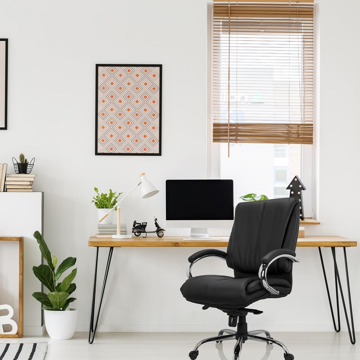 hjh OFFICE XXL bureaustoel XXL H 100 Kunstleder Zwart