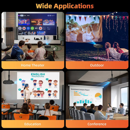 Bettdow 4K beamer [Android 9.0 & Google TV], 1080P volledig verzegeld, autofocus/trapeziumcorrectie, videoprojector ondersteunt Google Voice Assistant & Dolby Audio, zwart