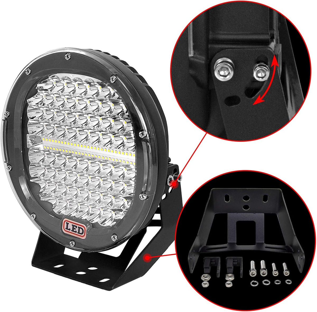 Willpower 2pcs 9 Inch 294W Led Werklampen 12V 24V Led Lichtbalk Spotlights LED Werklamp Mistlamp Waterbestendig IP67 Led Work Light Bar Voor Tractor Auto Boot 4x4 Vrachtwagen Offroad ATV Zwart