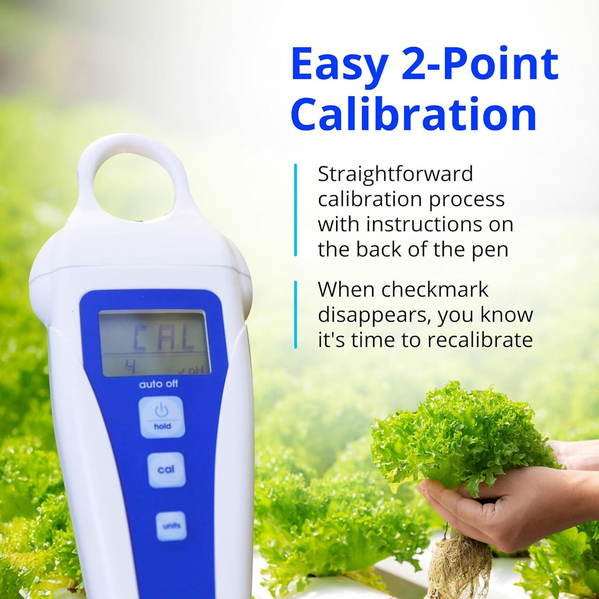 Bluelab PENPH pH-pen, volledig waterdichte zaktester, eenvoudige kalibratie, sonde met dubbele junctie voor verbeterde nauwkeurigheid en duurzaamheid, wit