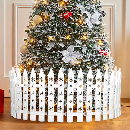 24 stuks kerstboomhek, 12 x 29,5 cm, wit, kunststof lattenhek, decoratie voor Kerstmis, bruiloft, feest, tuinhuis