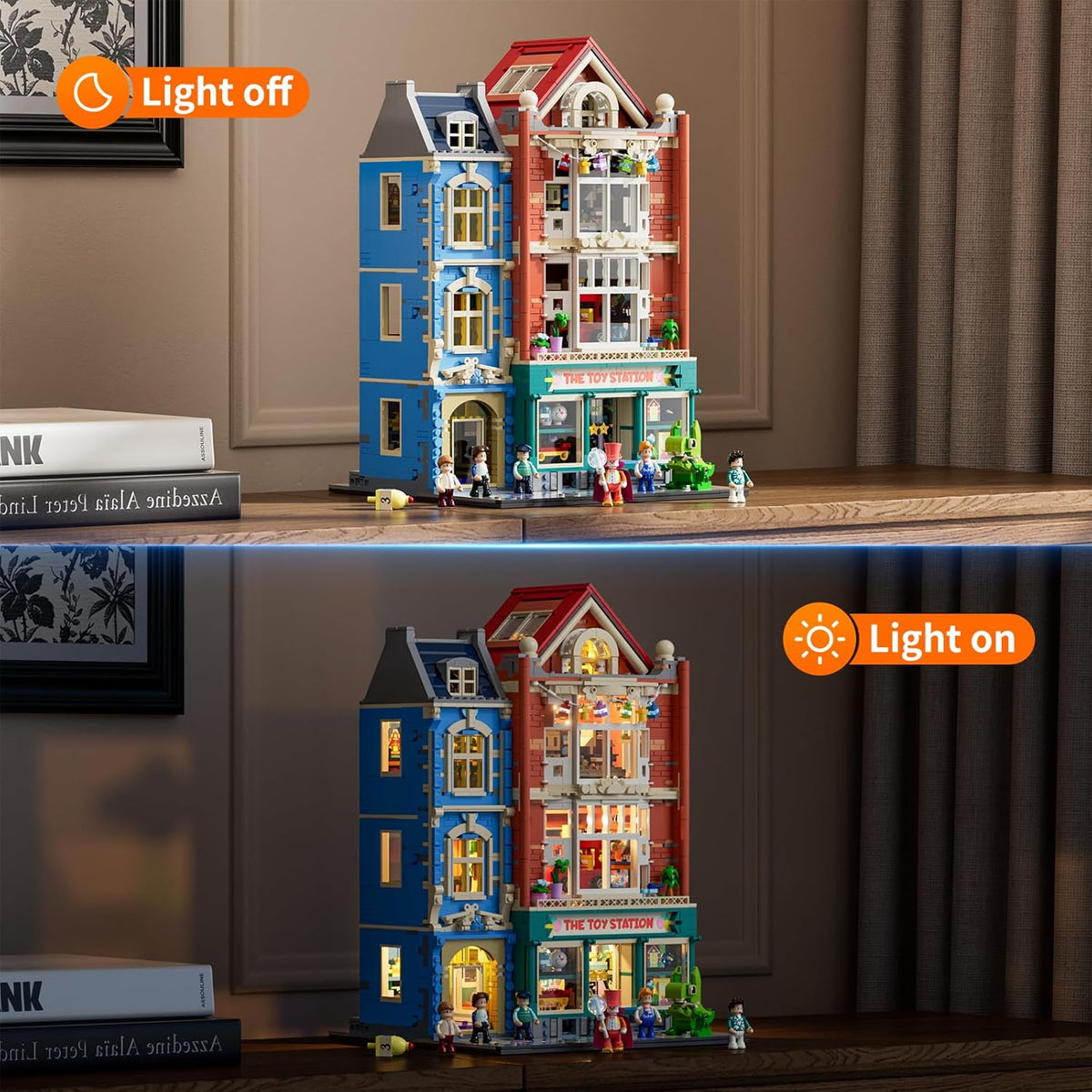 Lumibricks Speelgoedwinkel bouwset met licht, 3086 stuks, modulair gebouw, 2-in-1 Bauhaus & poppenhuis, cadeau-idee voor tieners en volwassen speelgoedfans, L9100