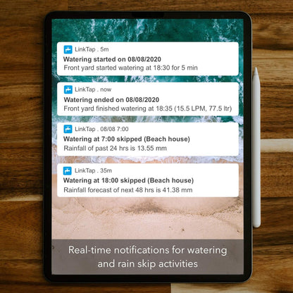LinkTap Slimme irrigatiebesturing met 2 zones, voor binnen en buiten, vereist gateway, werkt op batterijen, automatische regenstop, beter bereik dan wifi, compatibel met LinkTap 1 inch debietmeter