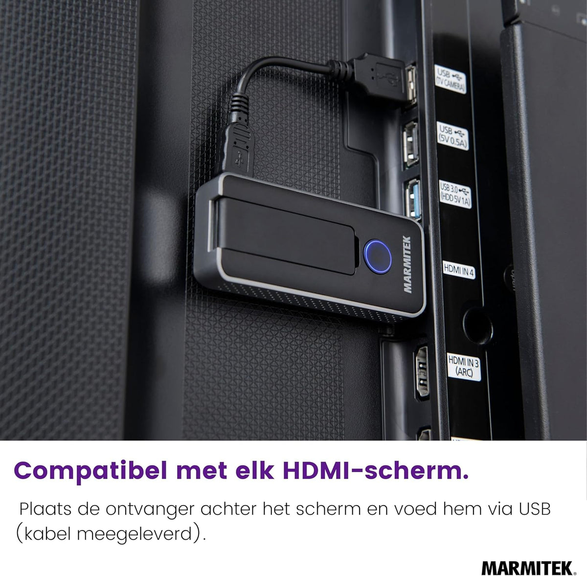 Wireless HDMI Extender Marmitek Stream S2 Pro - Presenteren zonder app - 1080p/60Hz, AirPlay & Miracast, tot 20 zenders - Plug & Play in vergaderruimte - HDMI zender draadloos