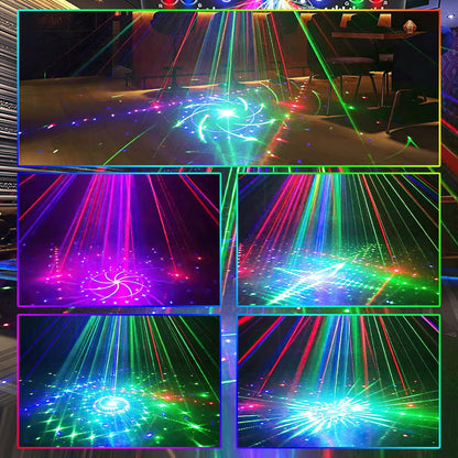 Disco Light Party Light, DMX Effects Light LED RGB DJ Projector Music Controlled Disco Lights For KTV Family Meeting Wedding Birthday Halloween - QUORE