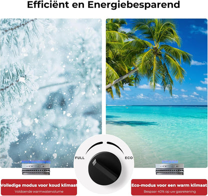 CAMPLUX Gas Boiler 20 L/min Tankless, voor Buitendouche, Camping, Butaan (28-30 mbar)/ Propaan (37 mbar), 40 kW