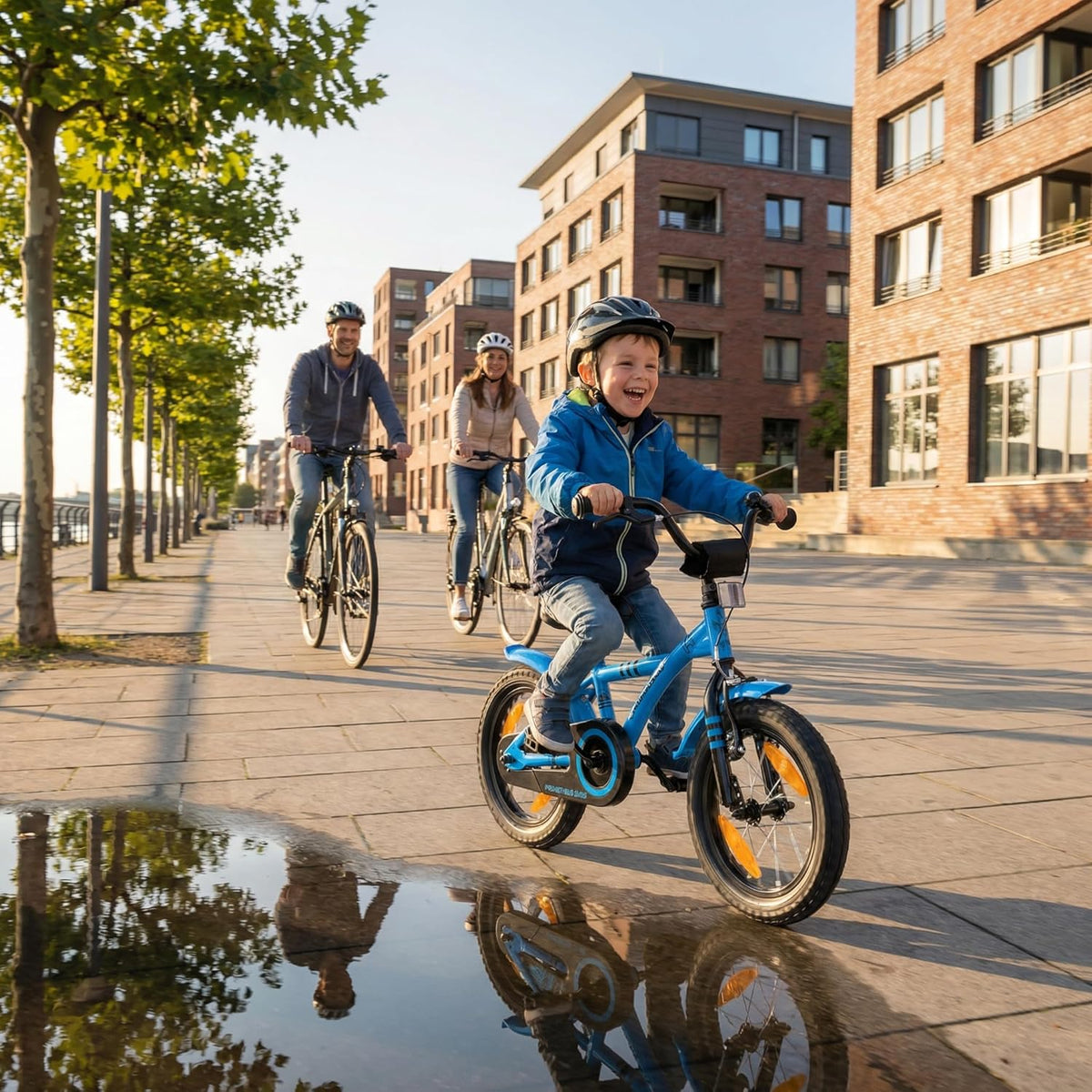 PROMETHEUS BICYCLES kinderfiets 14 inch fiets jongens meisjes van 4 jaar oude met zijwieltjes terugtraprem in blauw BMX