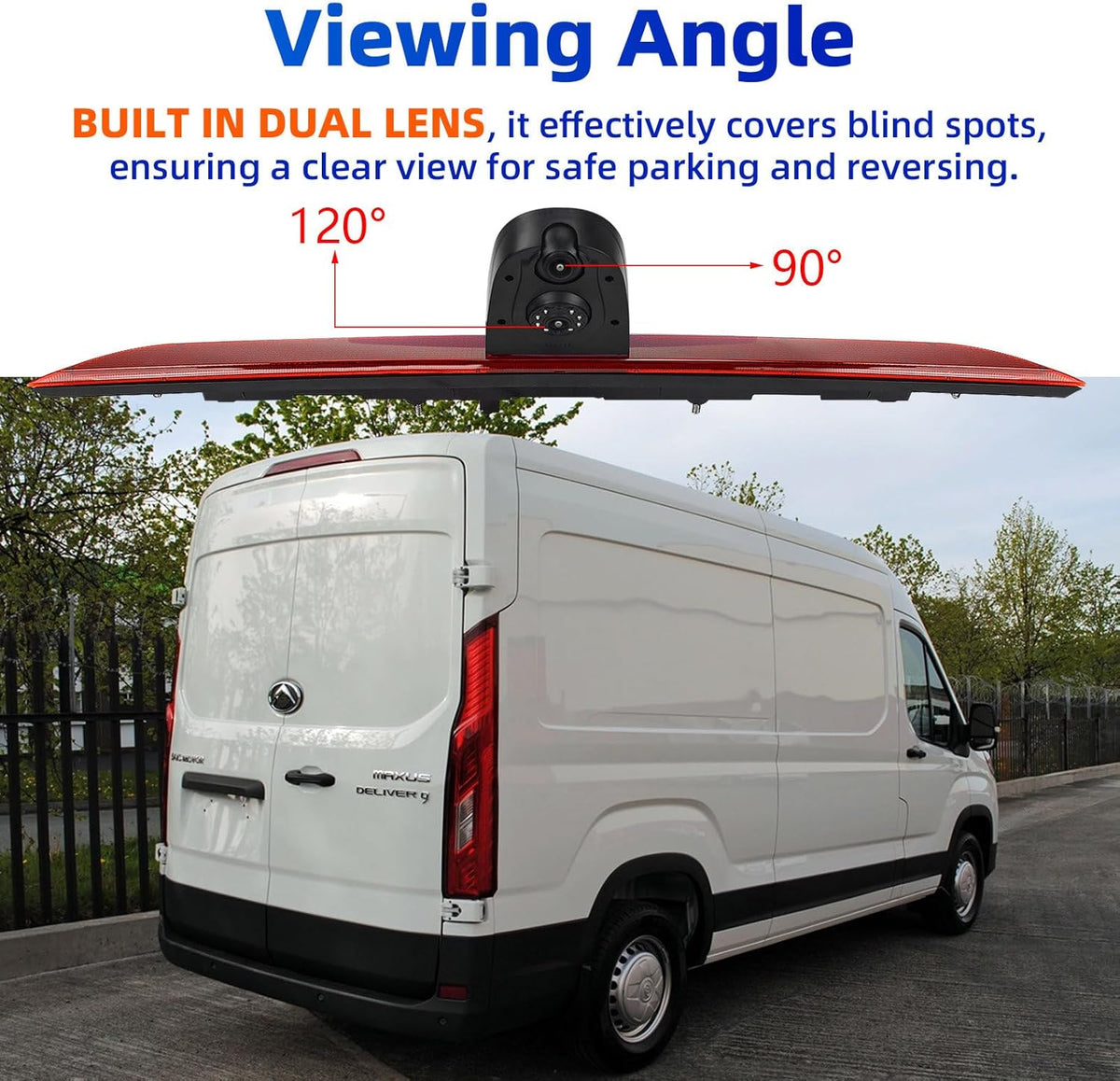 Dolphin Automotive De dubbele Achteruitrijcamera die Camera past Maxus Levert 9 Van (Camera met 7" Dash Monitor)