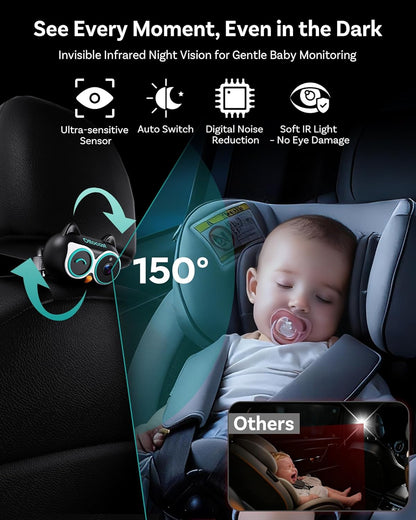 Ottocast Cabin Care CarPlay Adapter 2026, Ottocast Mini 1080P Achterbank Camera, USB-A Plug & Play, Live Weergave op Autodisplay, Alleen voor Fabrieksbedrade CarPlay