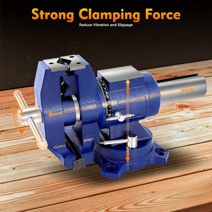 Screw Stick 12 cm Professional Vice 360 Degree Rotating Large Multifunctional Bench Vice for Orbital Sanders Milling Machines - QUORE