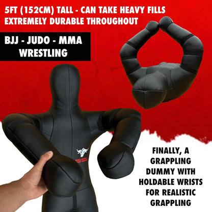 BULL DOZA FIGHT WEAR Zelf vulbare fopspeen van 152 cm - Jiu-Jitsu Dummy voor geavanceerde BJJ, worstelen, judo, grond en pond en MMA-training