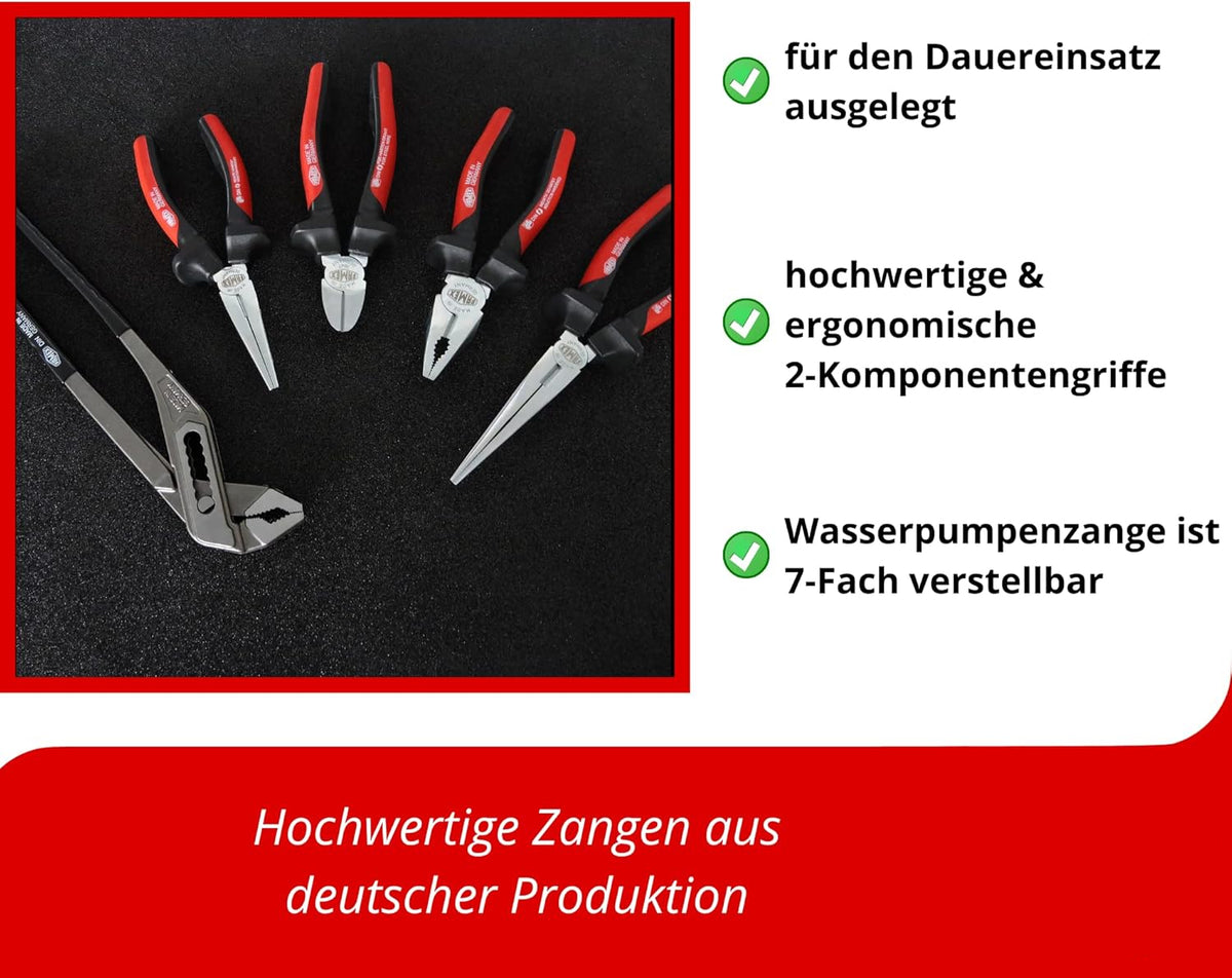 FAMEX 420-88 aluminium gereedschapskoffer, gevuld met topgereedschapsset, uitbreidbaar, gereedschapskist van topkwaliteit, voor commercieel gebruik