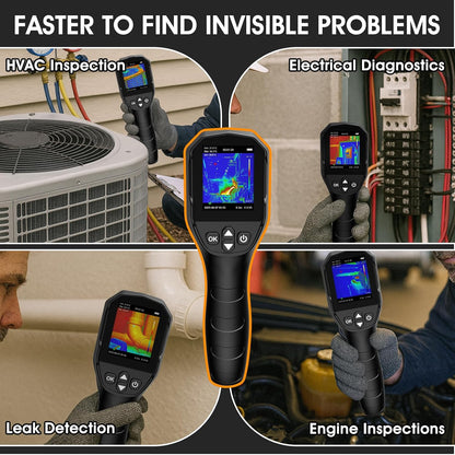 Handheld warmtebeeldcamera, 96 x 96 IR thermische beeldcamera, 25 Hz TISR 240 x 240, -20 °C tot 550 °C, NETD ≤60 mK, infrarood camera, thermocamera voor HVAC, huisonderhoud, lekkageinspectie