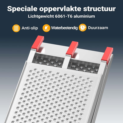 Oprijplaat aluminium opvouwbaar – 215 cm 340 kg – motoroprijplaat oprijsteun oprijplank