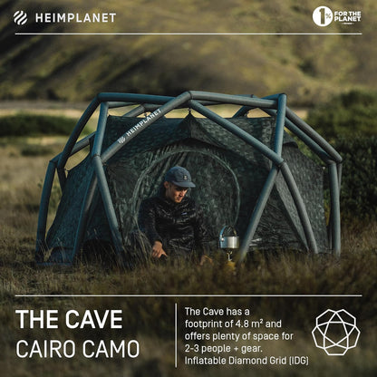HEIMPLANET Origineel | 2022 The Cave tent voor 2-3 personen | Opblaasbare campingtent | Buitentent en tentvloer - Waterkolom 5000 mm | Ondersteunt 1% voor de planeet