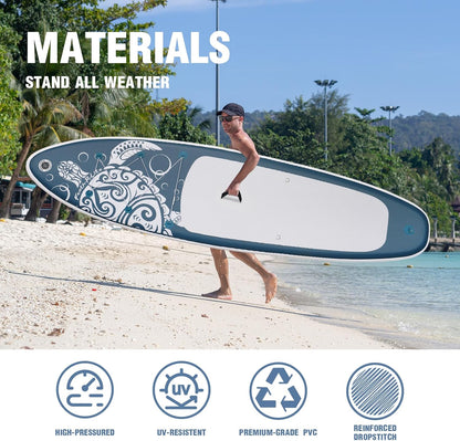 FEATH-R-LITE Stand Up Paddle Board 10'x32"x6" Ultra-Light ISUP met opblaasbare paddleboard accessoires, drie vinnen, verstelbare peddel, pomp, rugzak, riem, waterdichte telefoontas