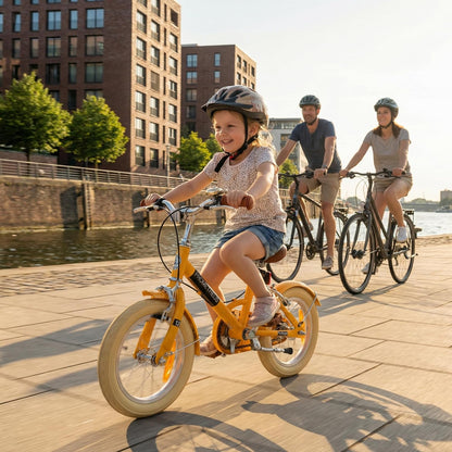 PROMETHEUS BICYCLES Petiday Retro kinderfiets vanaf 3 jaar, 12 inch, voor meisjes en jongens, geel